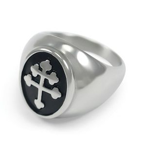 Knights Templar Christian Cross Lorraine‎ Holy Ring